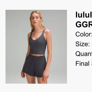 Lululemon Align Ribbed Tank Graphite Grey Size 8